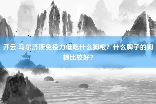 开云 马尔济斯免疫力低吃什么狗粮?什么牌子的狗粮比较好?