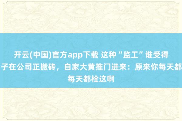 开云(中国)官方app下载 这种“监工”谁受得了?男子在公司正搬砖,自家大黄推门进来:原来你每天都栓这啊