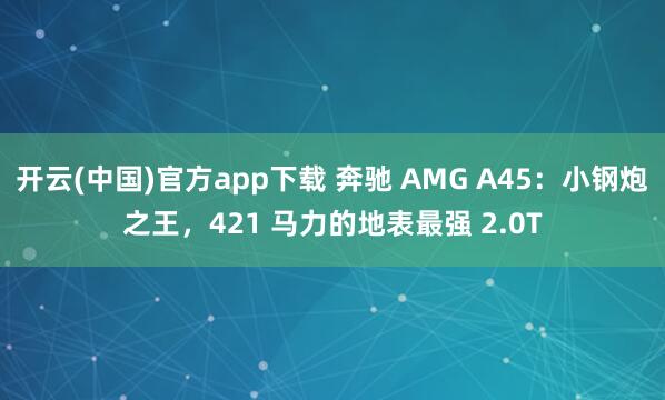开云(中国)官方app下载 奔驰 AMG A45:小钢炮之王,421 马力的地表最强 2.0T