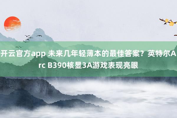 开云官方app 未来几年轻薄本的最佳答案?英特尔Arc B390核显3A游戏表现亮眼