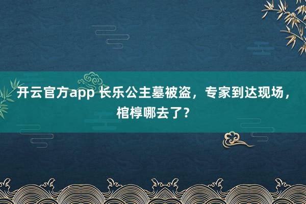开云官方app 长乐公主墓被盗，专家到达现场，棺椁哪去了？