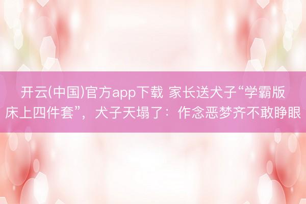 开云(中国)官方app下载 家长送犬子“学霸版床上四件套”，犬子天塌了：作念恶梦齐不敢睁眼